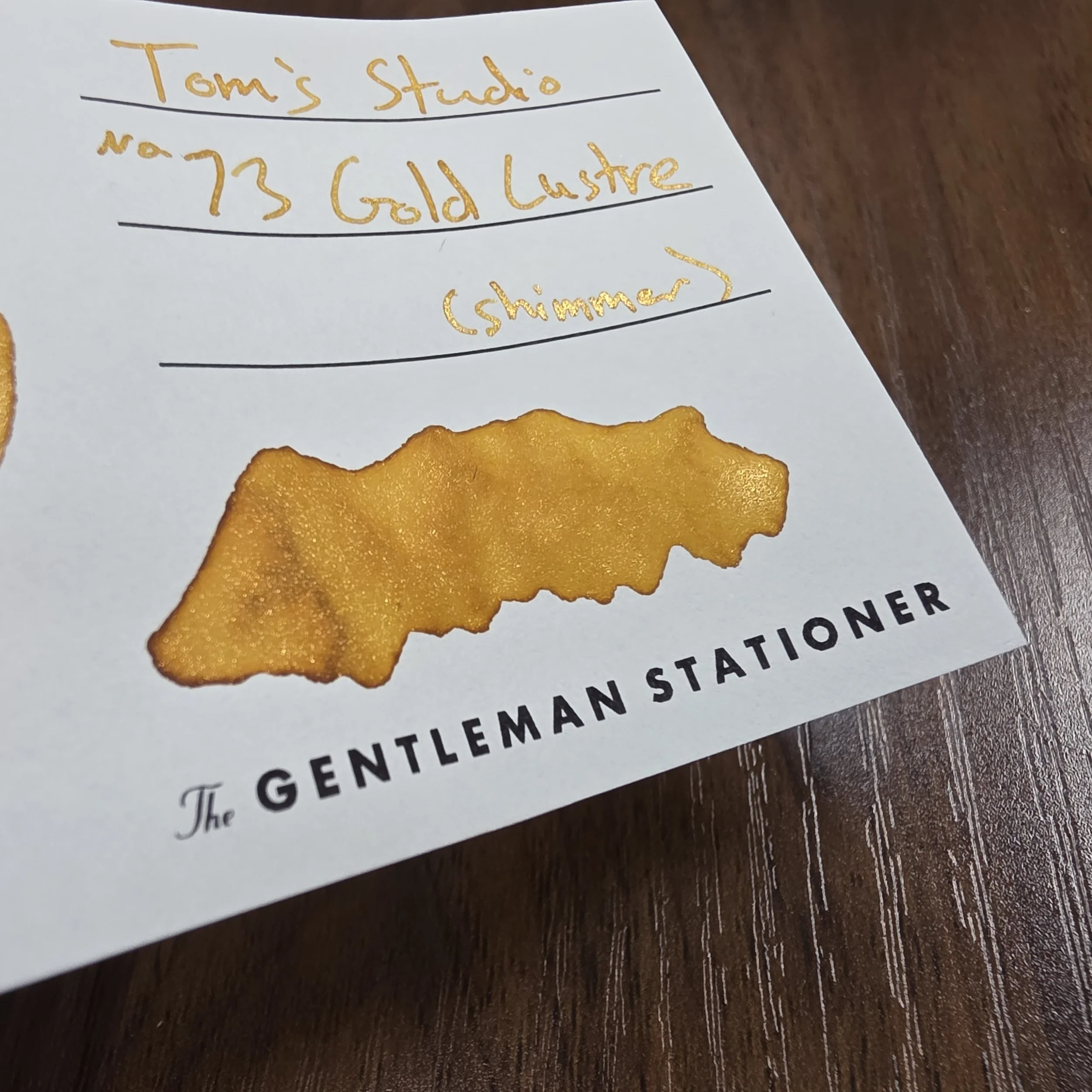 Tom's Studio Shimmer Ink No. 73 Gold Lustre Swatch