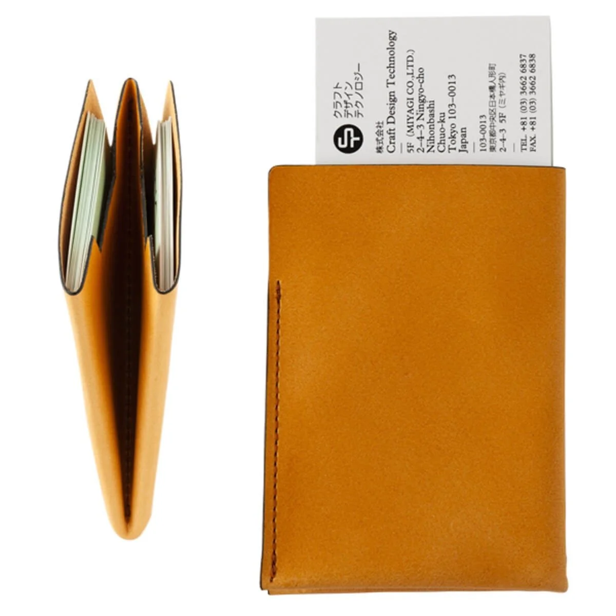 Craft Design Technology Leather Card Case Camel (Stock)