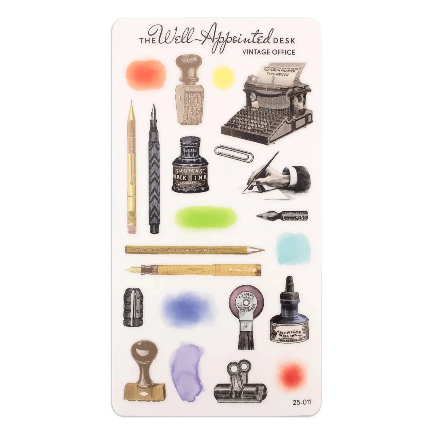Well-Appointed Desk Vintage Office Supplies Sticker Sheet