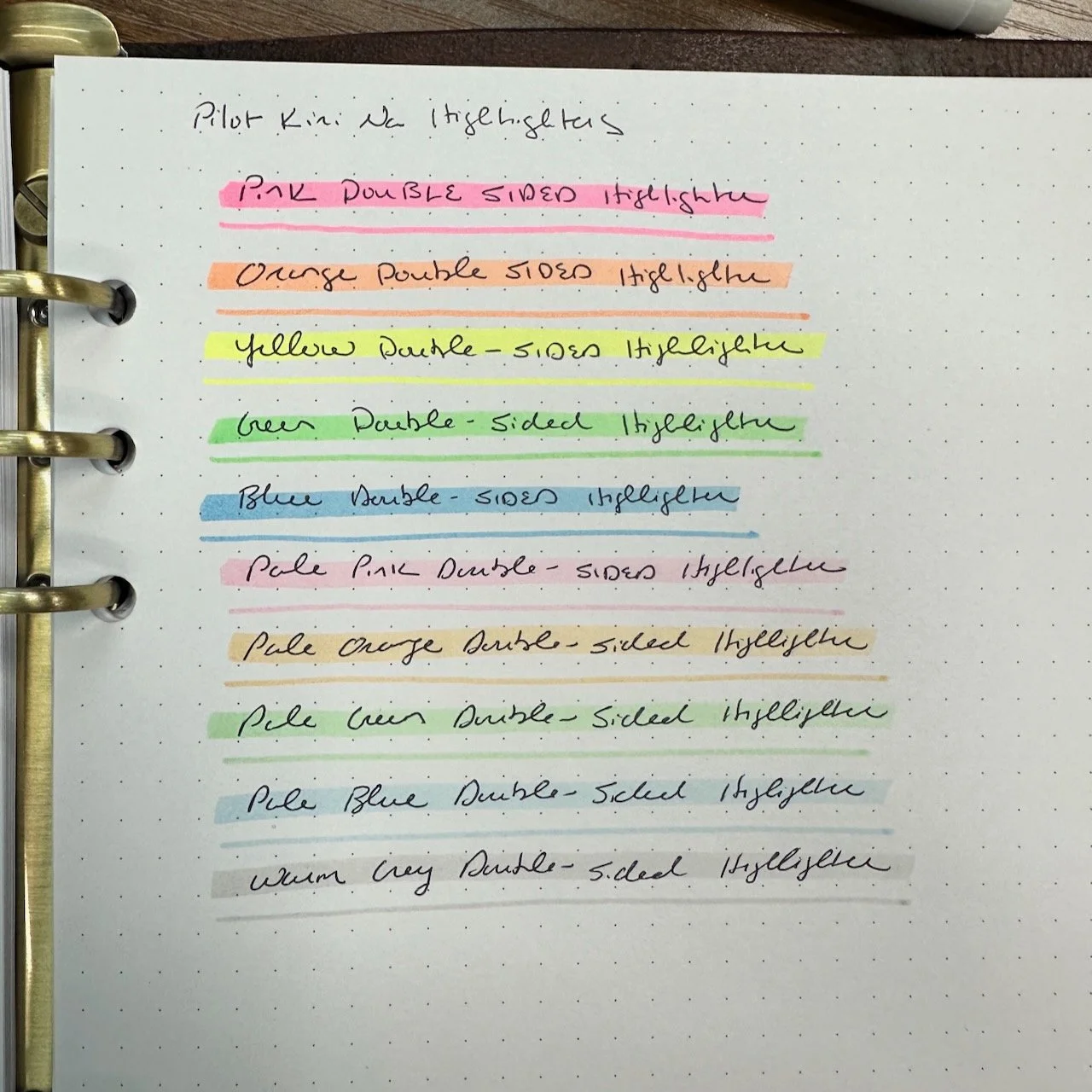 Pilot Kire-Na Highlighter Writing Samples