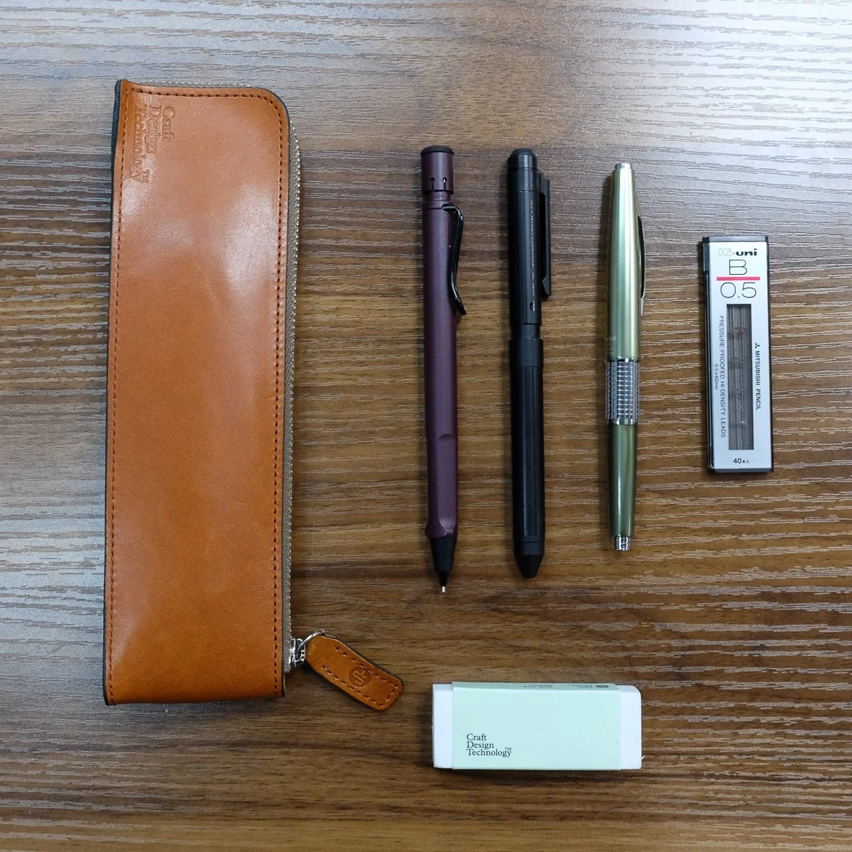 Mechanical Pencil Travel Kit unpacked on desk