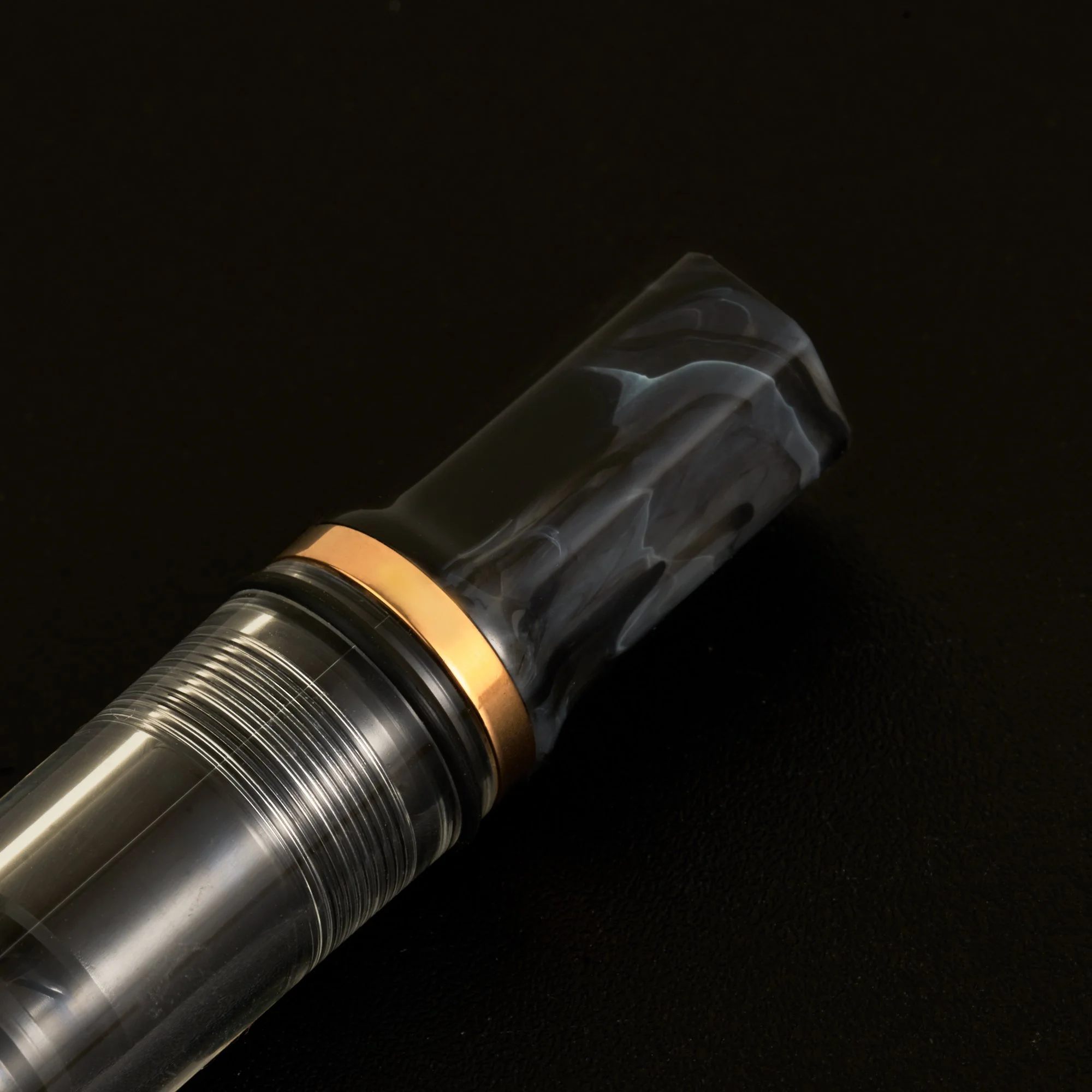 TWSBI ECO Black Marble with Bronze Up-Close