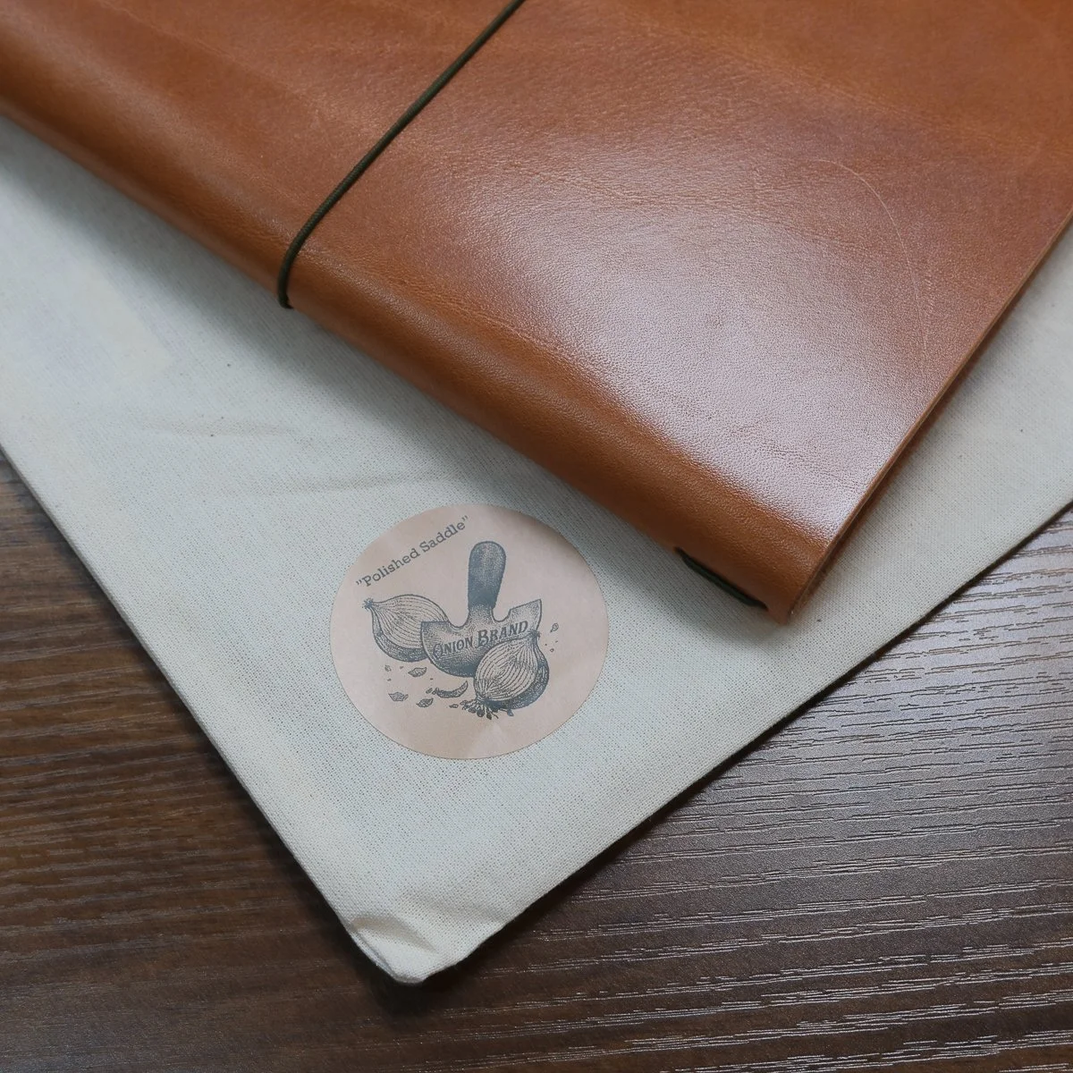 OnionBrand A5 Polished Saddle Close-Up of Leather
