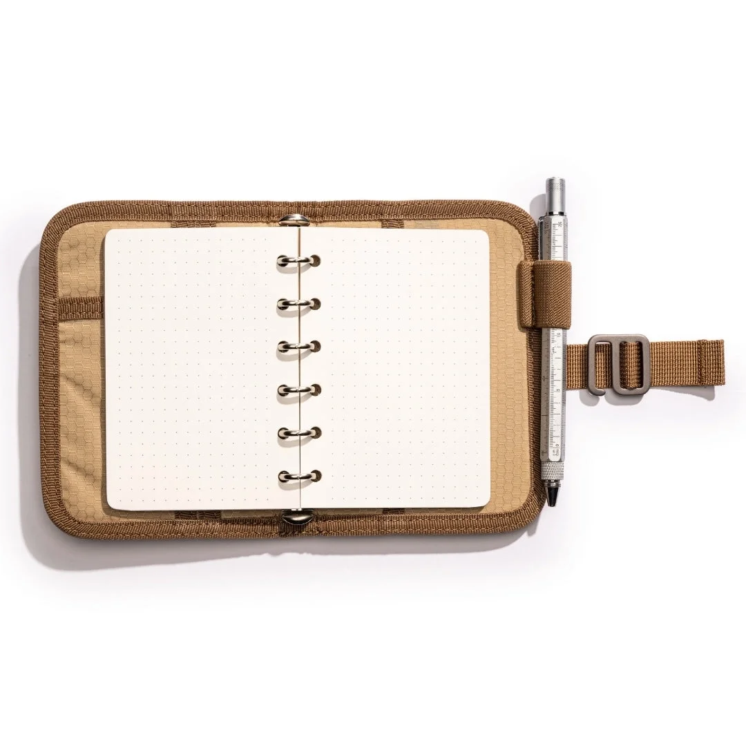Lochby A7 Field Binder open with rings closed with Tan Interior