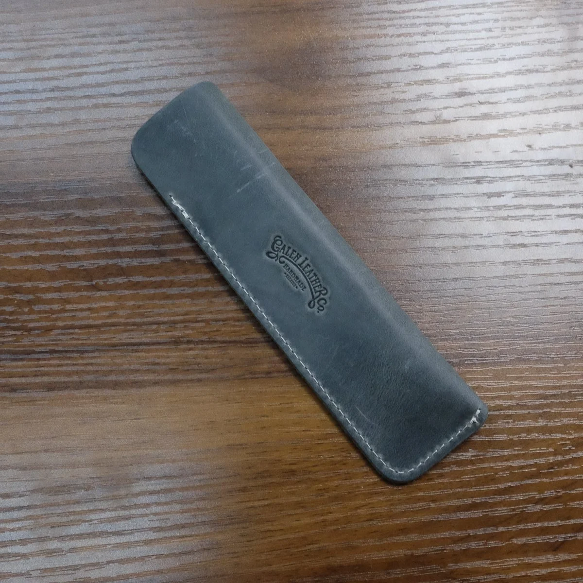 Galen Leather Single Pen Sleeve Smokey Grey