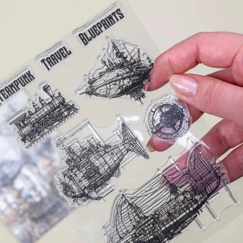 Steampunk Rubber Stamps Close-Up