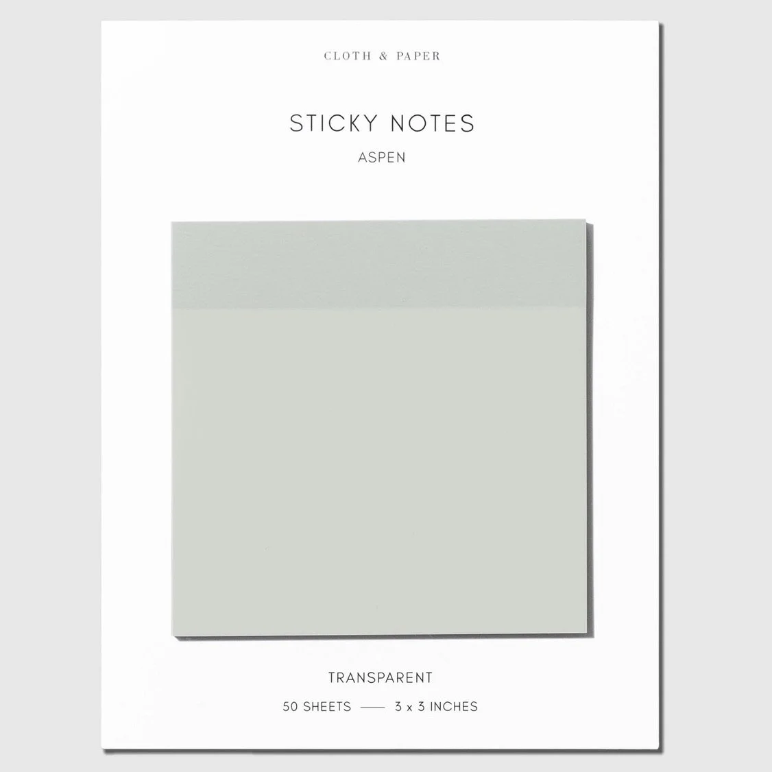 Cloth & Paper Transparent Aspen Sticky Notes