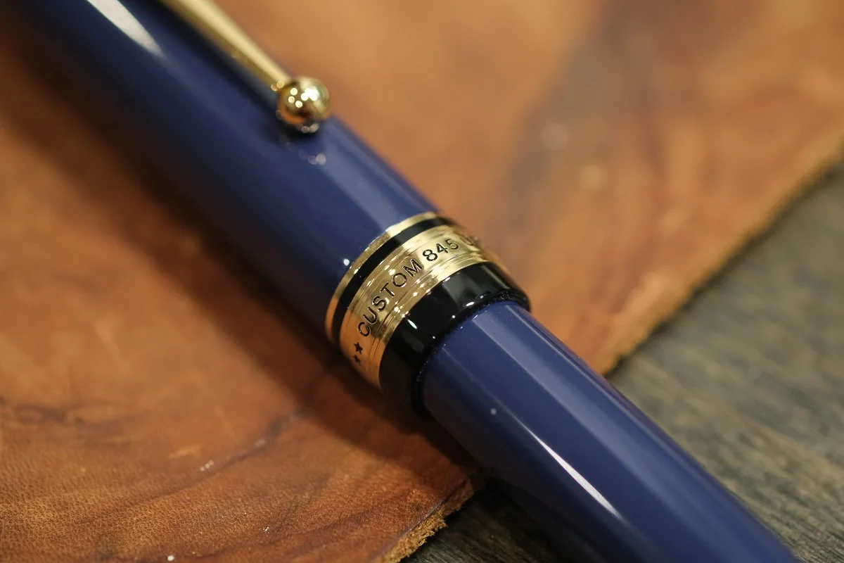 Pilot Custom 845 Cap Band on Prussian Blue Urushi