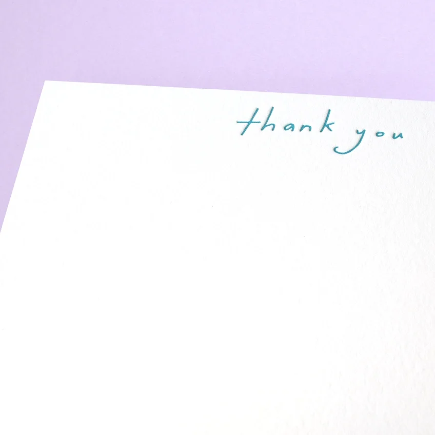 Shorthand Flat Card Handwritten Thank You Close Up