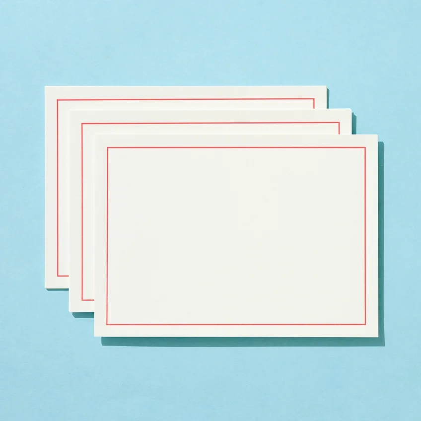 Shorthand Cotton Letter Sheets - Red Border