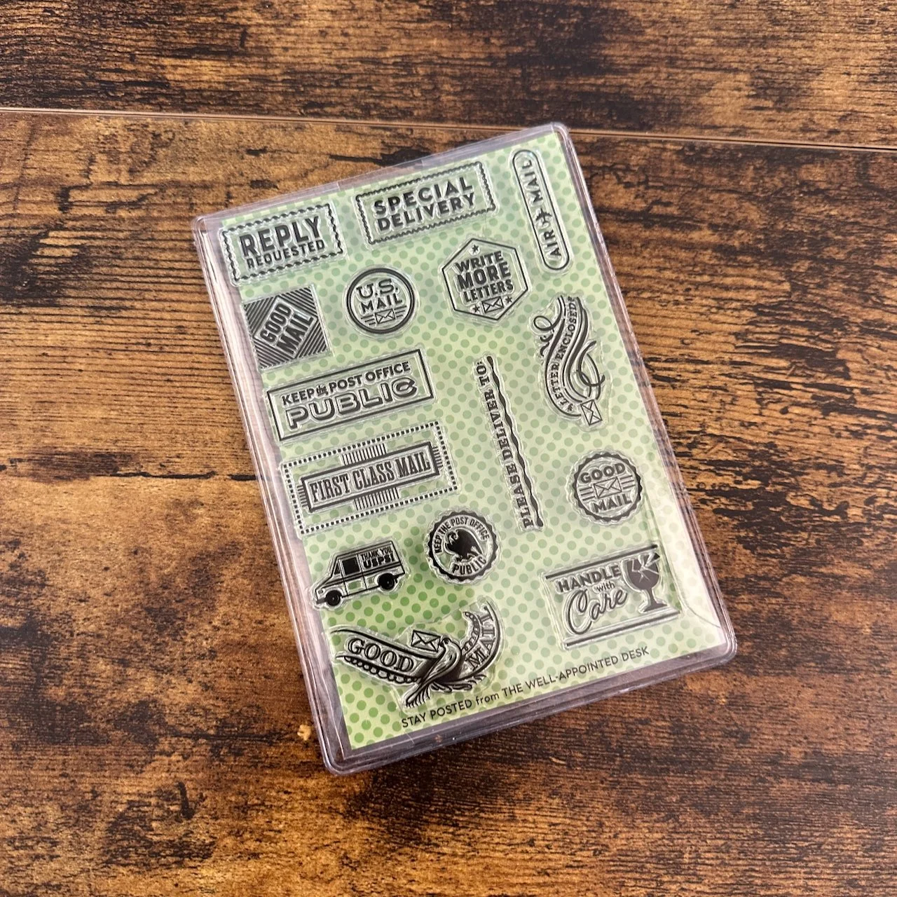 Well-Appointed Desk Acrylic Stamp Sets Stay Posted