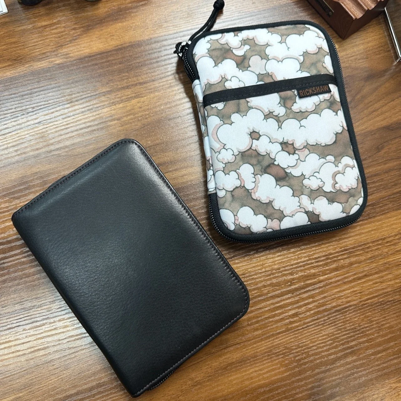 Rickshaw Fillmore and Nagasaw Kip Leather Pen Cases on Desk