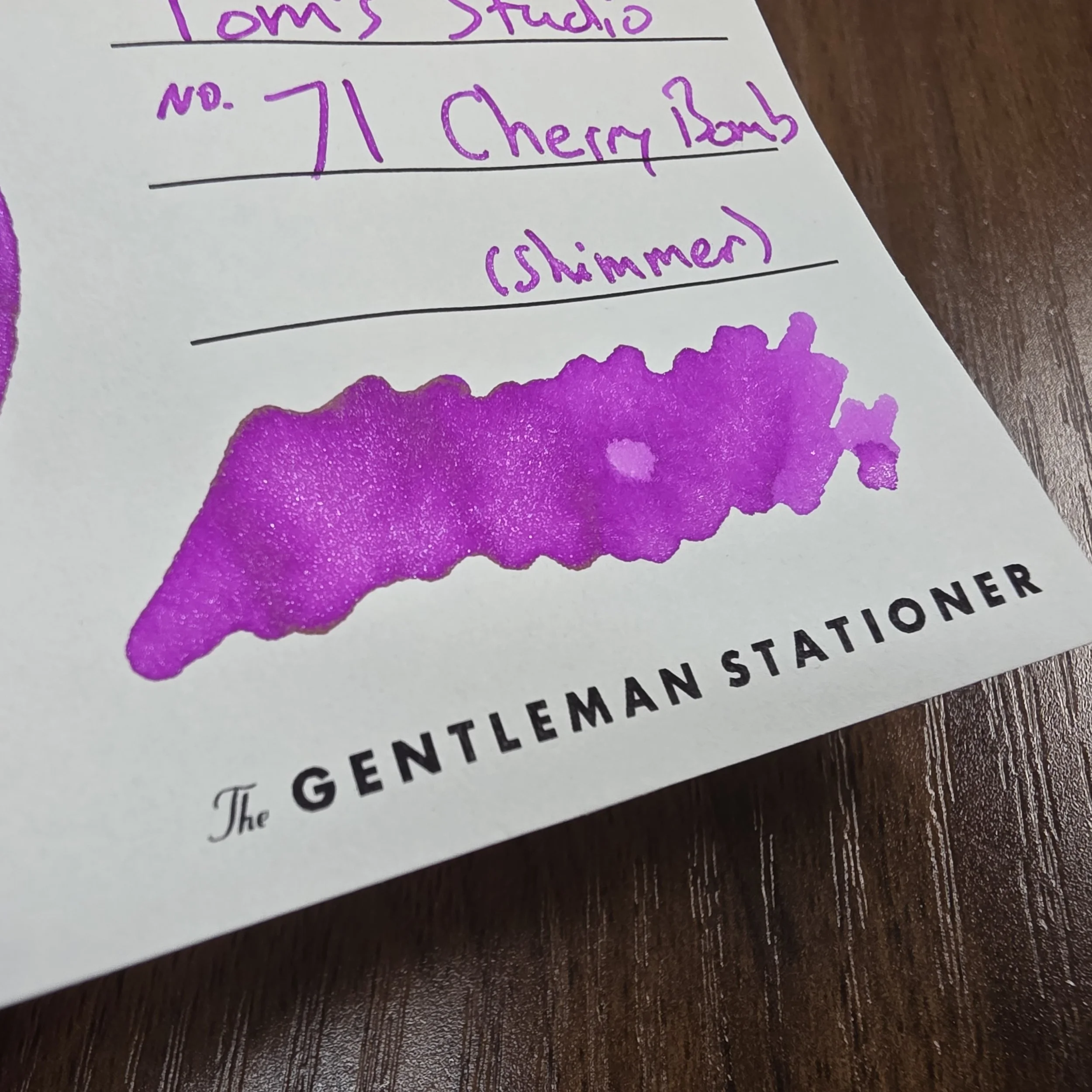 Tom's Studio Shimmer Ink No. 70 Cherry Bomb Swatch