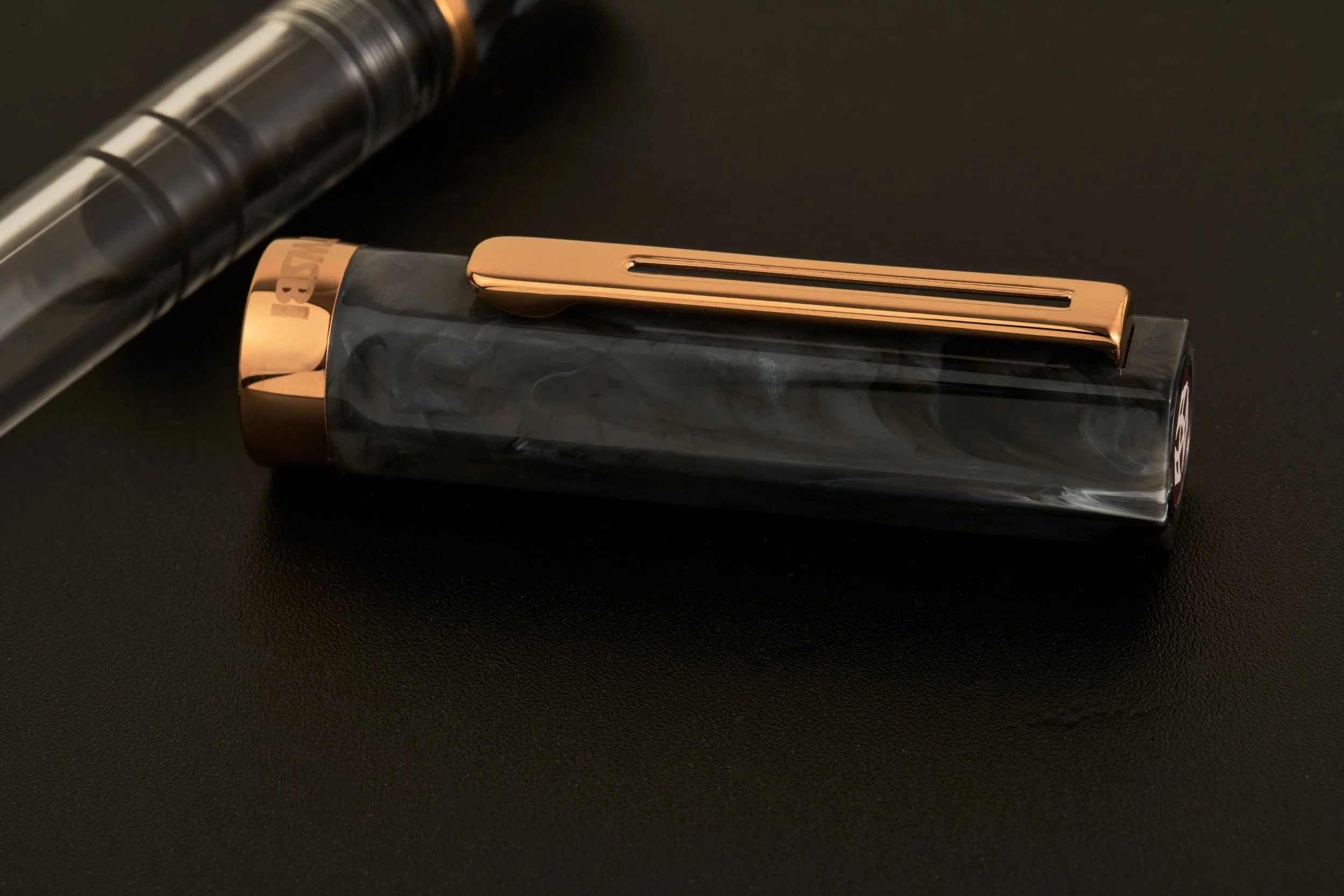 TWSBI Black Marble with Bronze Up-Close 2