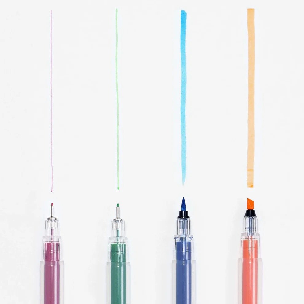 Kakimori Colour Liner Felt Tip Pen Kits Writing Samples