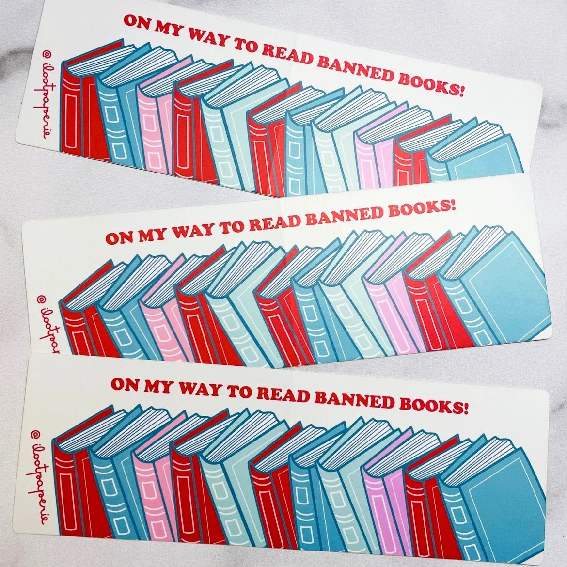 On My Way To Read Banned Books Bumper Sticker (1)