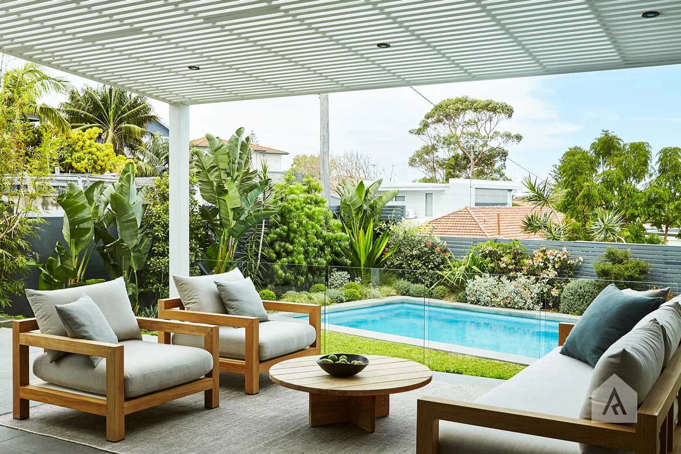 The monochromatic style of our Coogee Landscape Design project