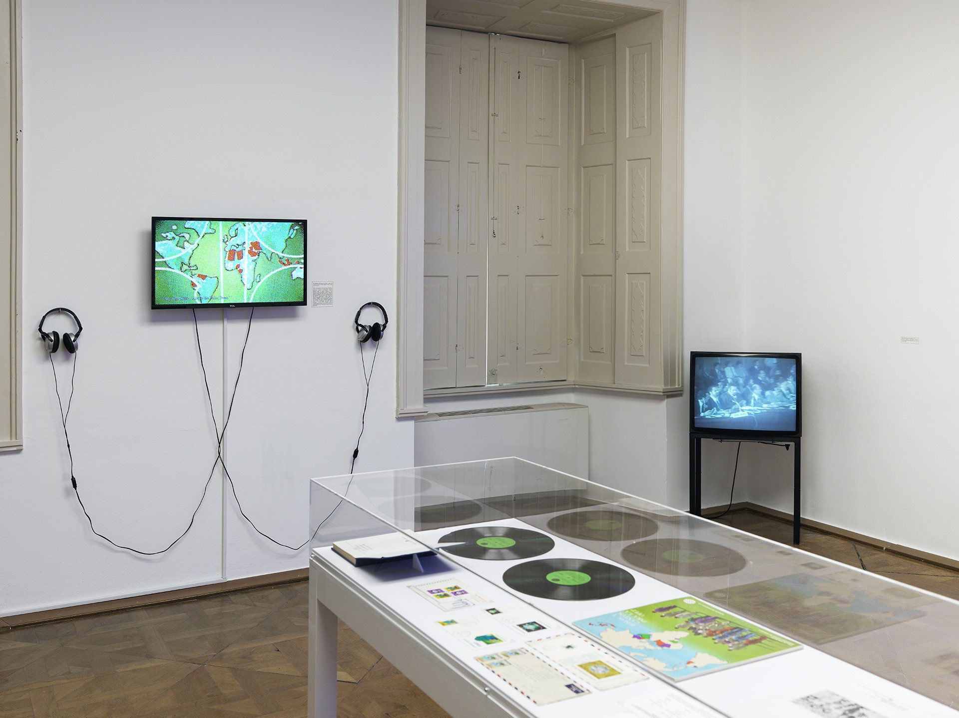 “Specters of the Subterranean (Part I): Rhymes and Songs for the Oil Minister” installed at 35th  Ljubljana Biennale of Graphic Arts. Photo: Jaka Babnik. 