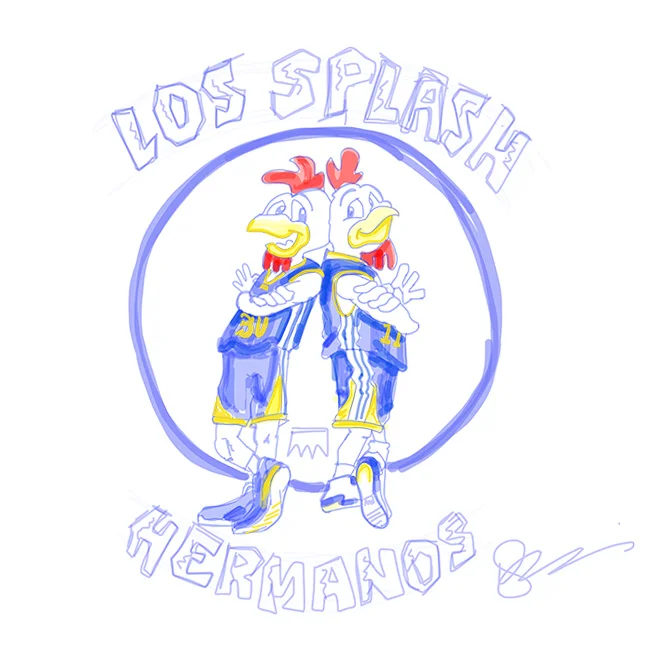 Initial sketch for the UNDRCRWN "LOS SPLASH HERMANOS" Tee Available only at www.UNDRCRWN.com