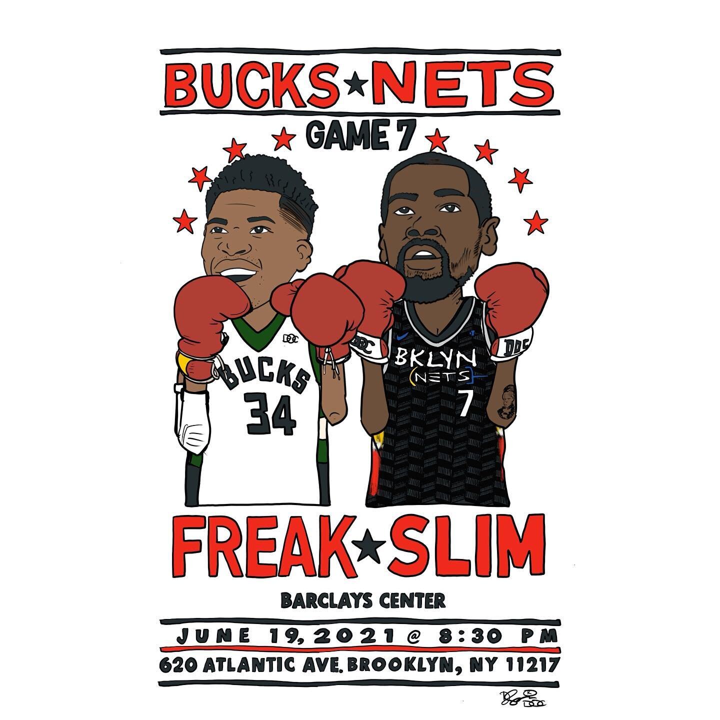 Game 7 Tonight in Brooklyn. 🏀🥊
Who you got?
.
Hit link in bio for prints of this . 🎨
.
.
 &bull; #docsdoodles #ByDOC #caricature #art #ballharderbydoc #dustincanalin #basquiat #warhol #popart #brooklyn #nbaArt #hypebeast #artist #brooklynnets #mil