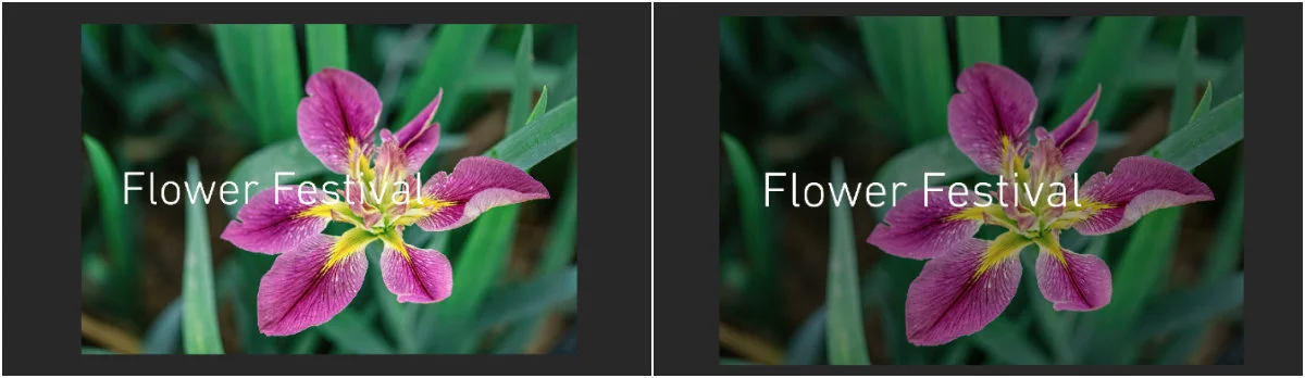 To the left: the text is unreadable | To the right: a darkened background makes the text easier on the eyes