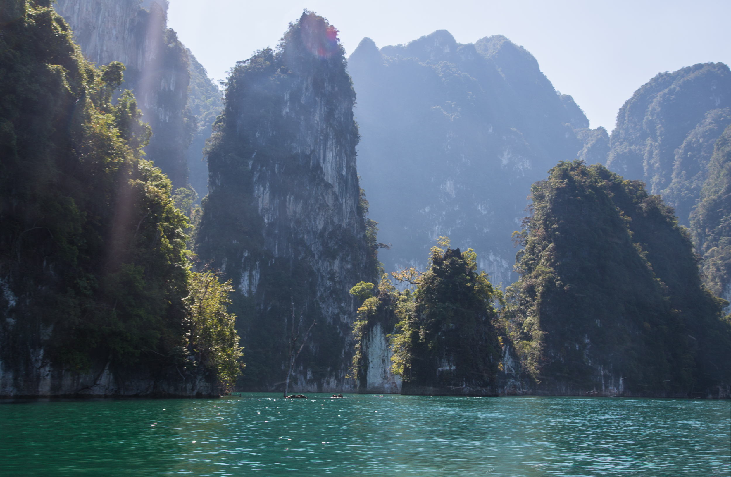 Karst limestone formations pierce the sky