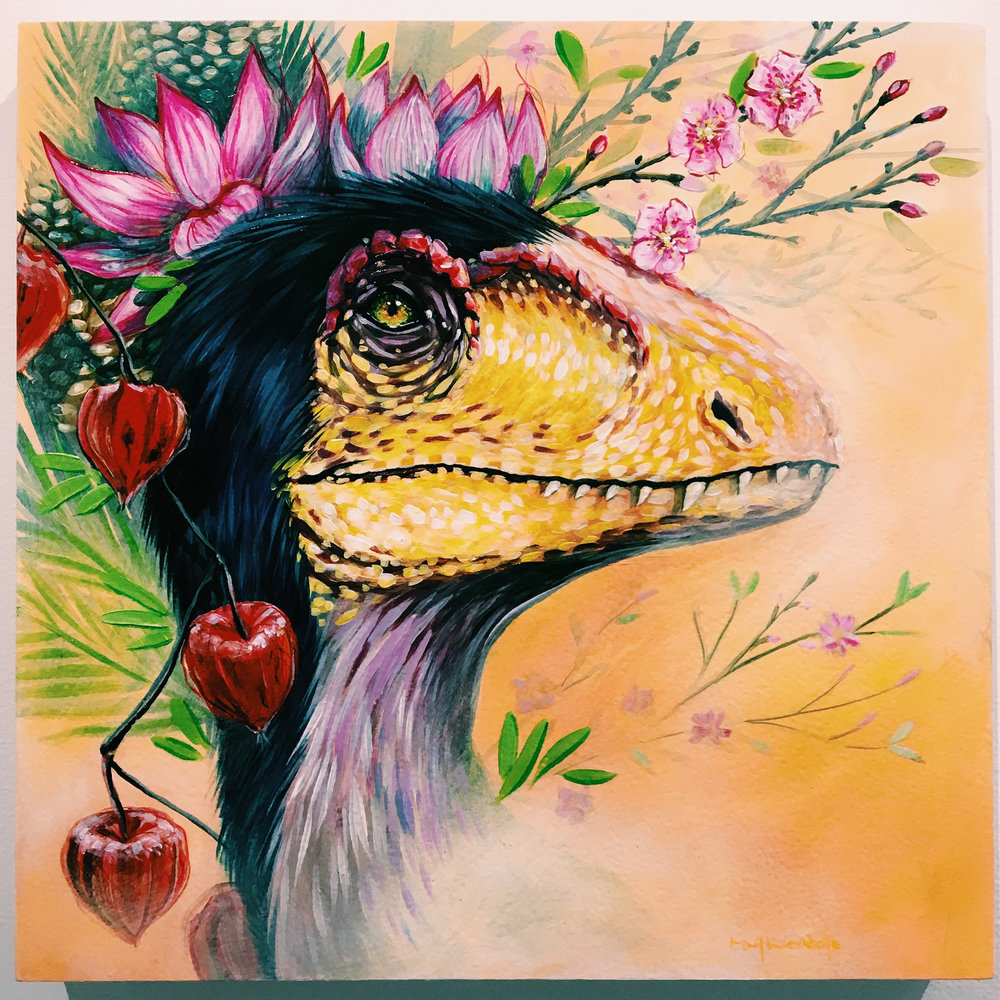  Dinosauria Exhibit — Art.Science.Gallery.&nbsp;— Painting by Mary Wendel 