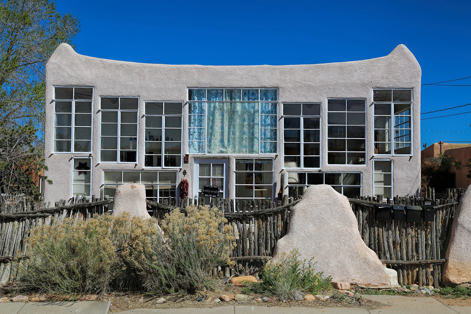 Eclectic architecture in Santa Fe's Railyard District