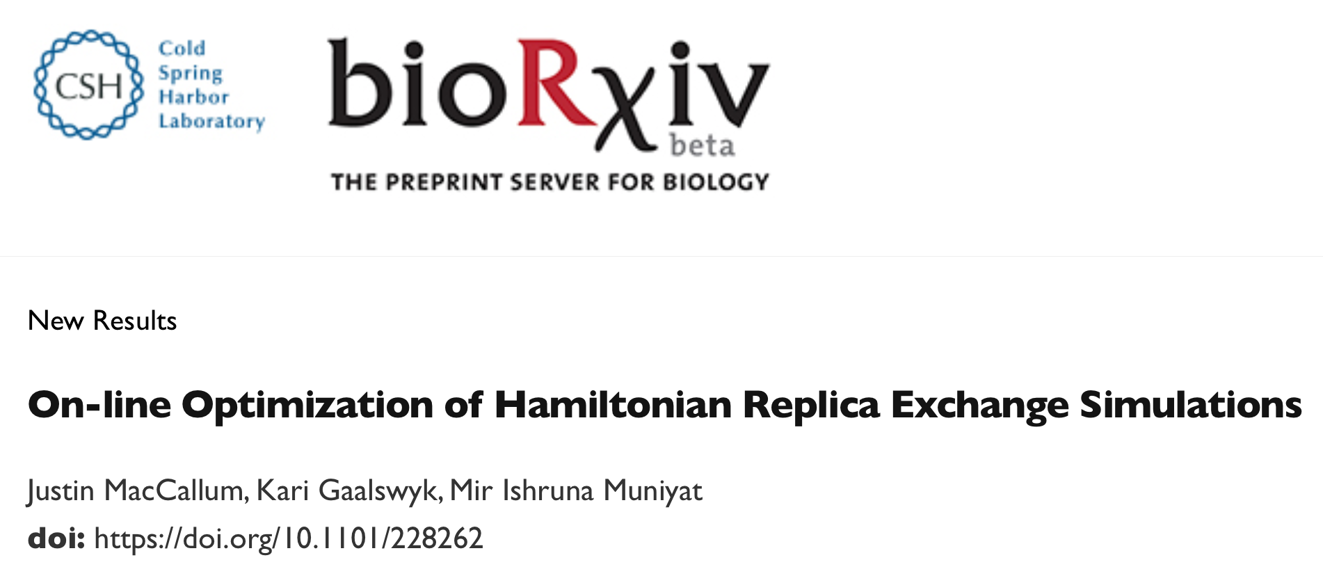 New pre-print on optimization of replica exchange