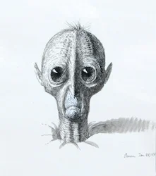  1996    Head 3      pen&ink 4 3/4x3 5/8"