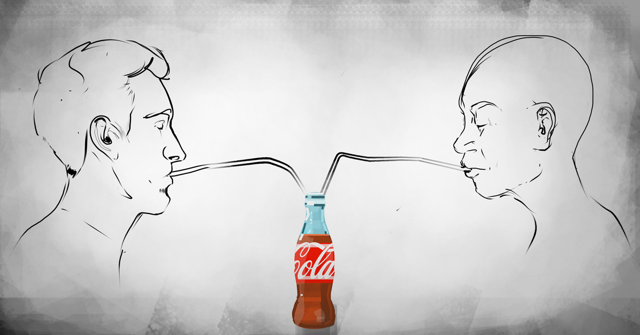 Have you ever wondered about how a homeless person on the side of the street and the leader of the free world consume the same fizzy soda drink just to have a fleeting moment of happiness? Illustration by Elliot Devries 