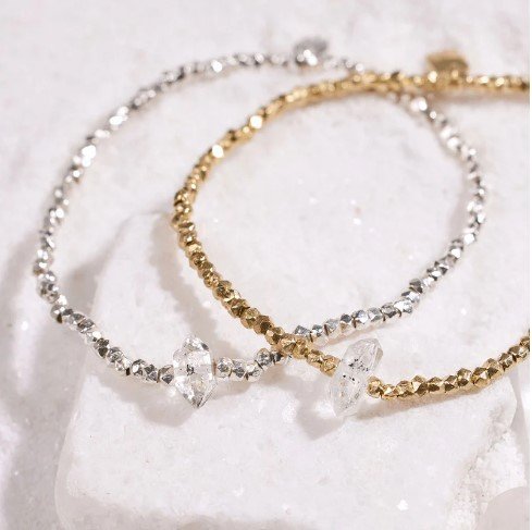 Danielle 14k Gold Filled or Sterling Silver Dainty Bead Stretch