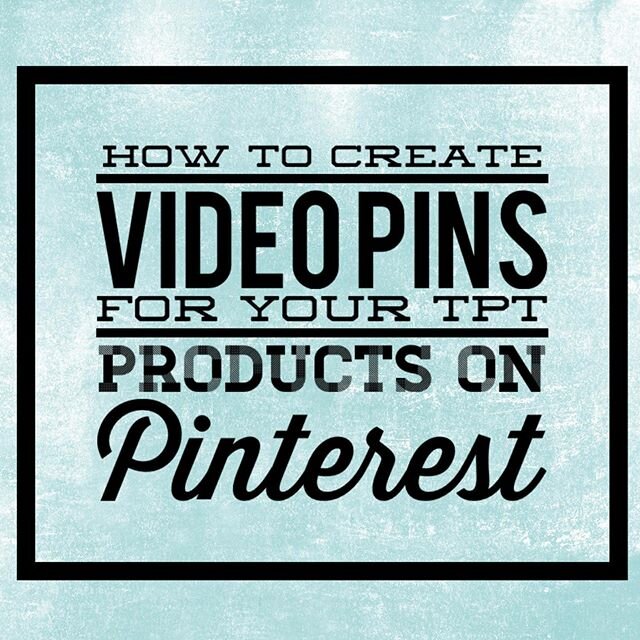 🎞🎞 NEW YOUTUBE VIDEO 🎞🎞
.
.
I have just published my latest YouTube video 'How to Create Video Pins for Your TPT Products on Pinterest'. .
.
I struggled with this skill but I've finally mastered it to the point where I could create a video about 