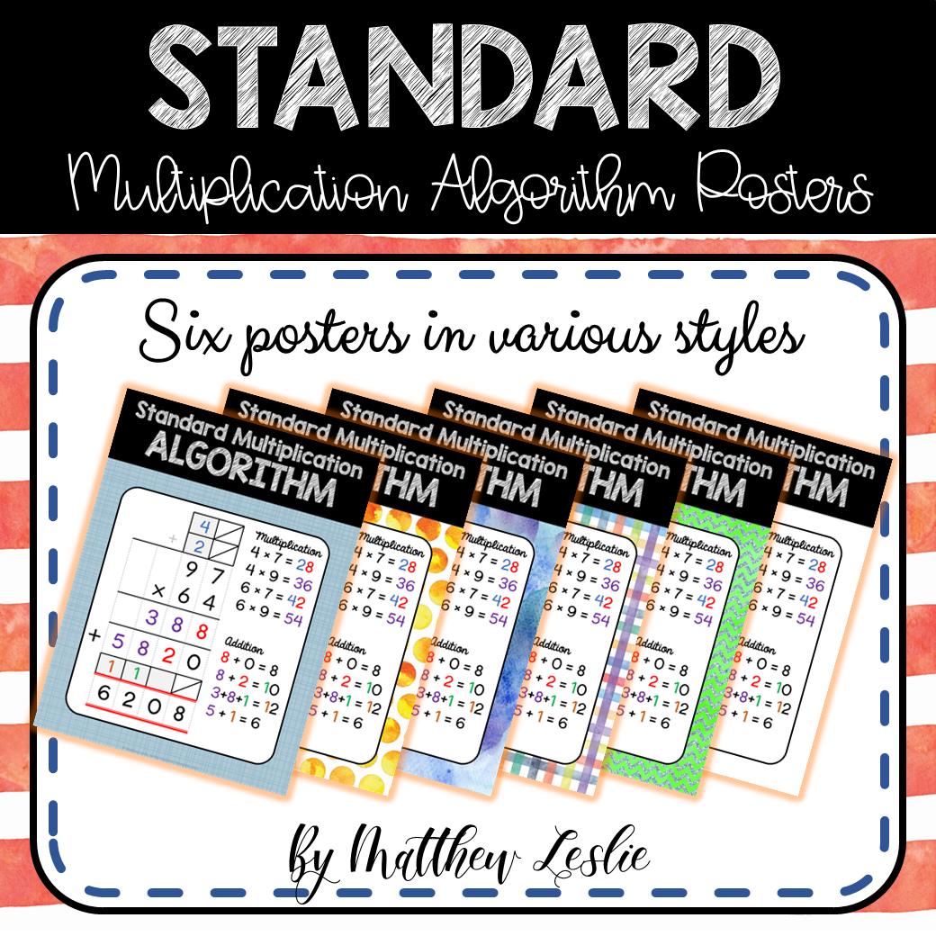 Standard Multiplication Algorithm Posters