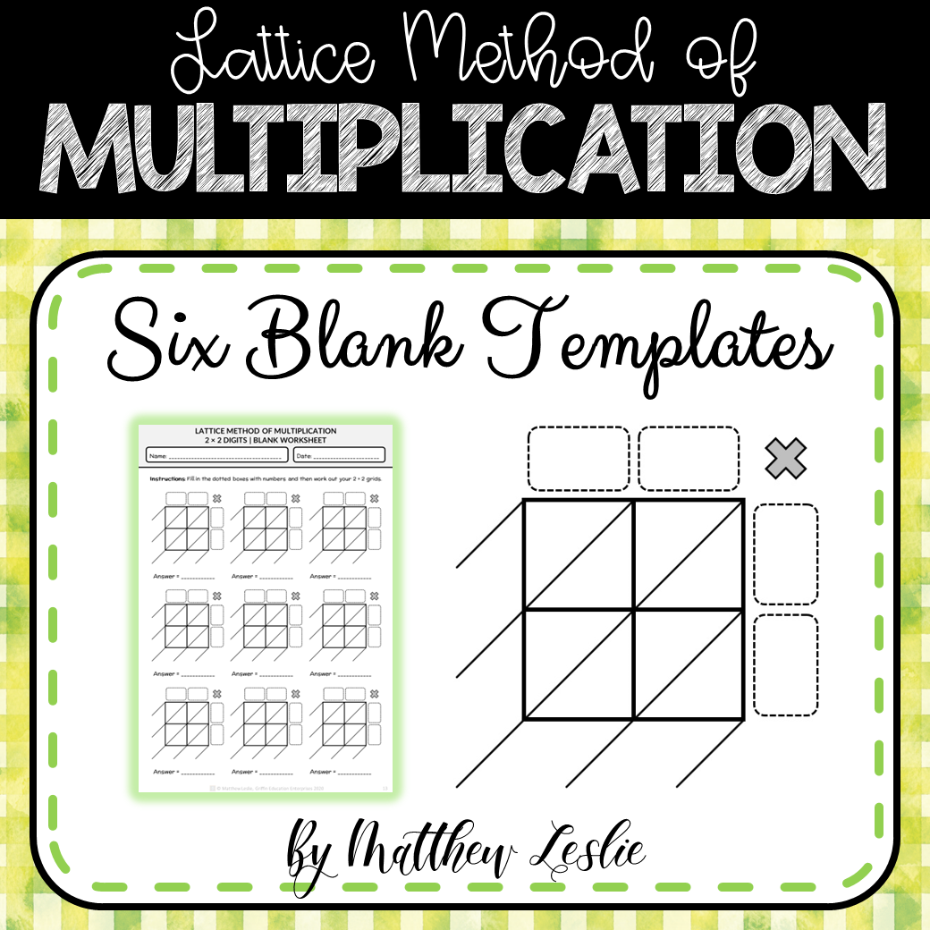 Lattice Method of Multiplication (Blank Worksheets) & BONUS PowerPoint