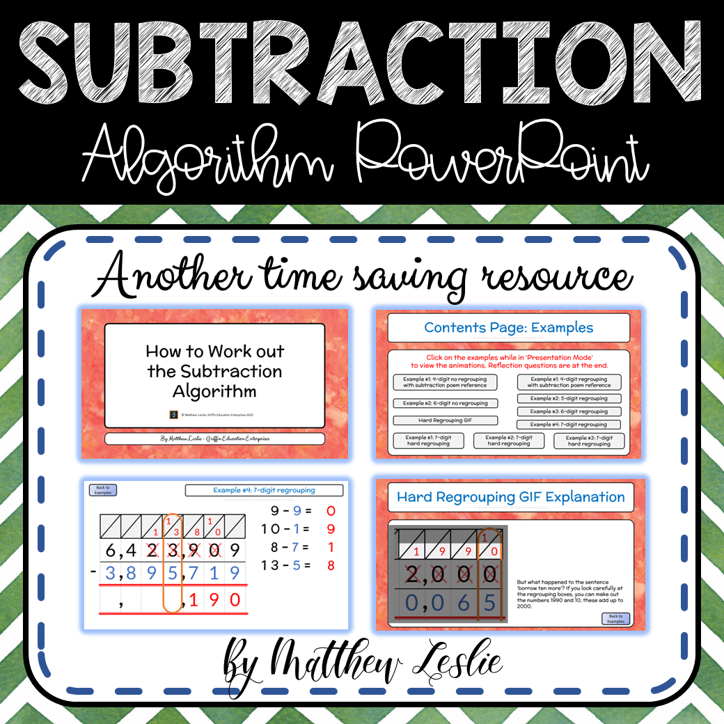 Subtraction Algorithm PowerPoint Presentation