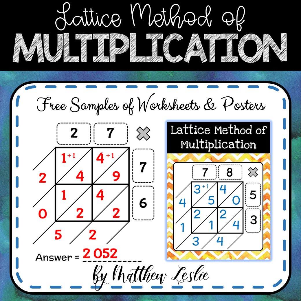 Lattice Method of Multiplication (Sample Posters & Worksheets)