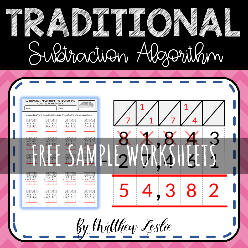 Subtraction Algorithm Freebie