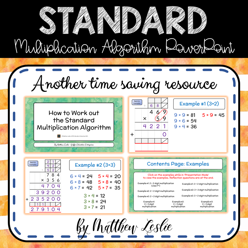 Standard Multiplication Algorithm Instructional PowerPoint Presentation