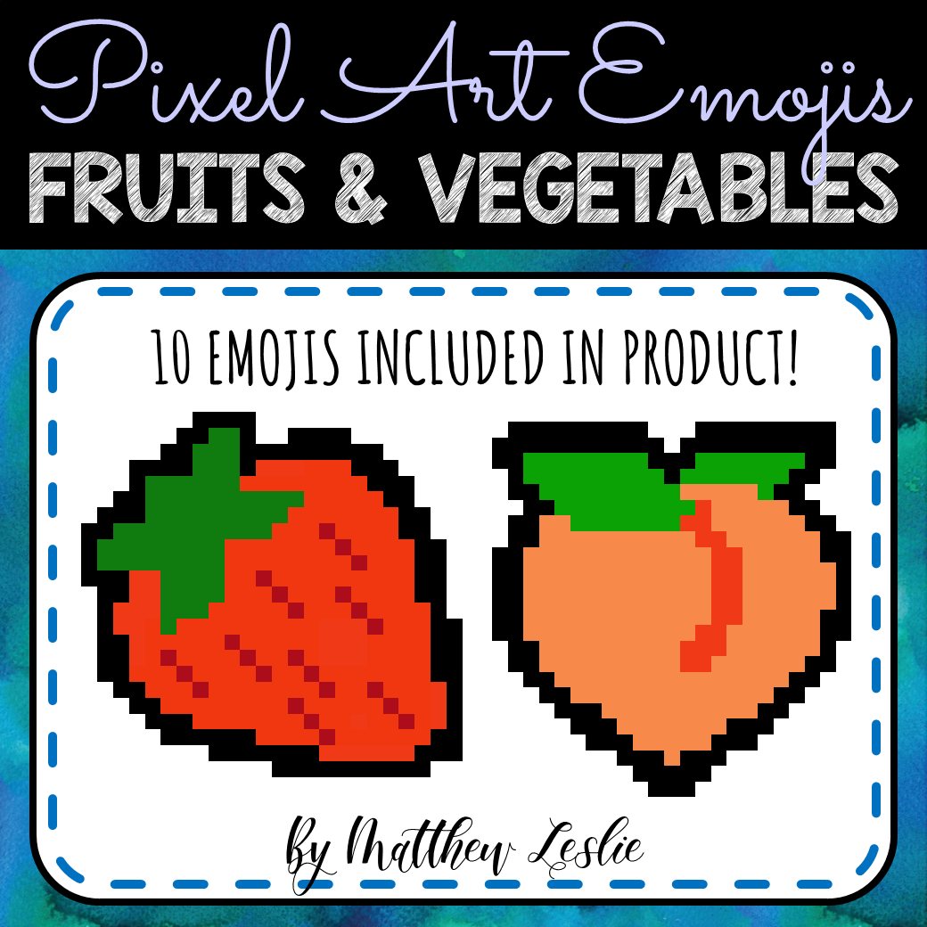 Pixel Art Emojis: Fruits and Vegetables