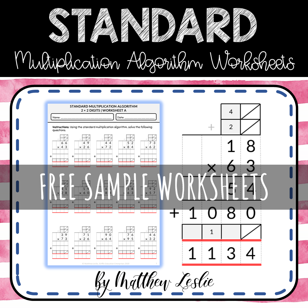 Standard Multiplication Algorithm (Free Sample)