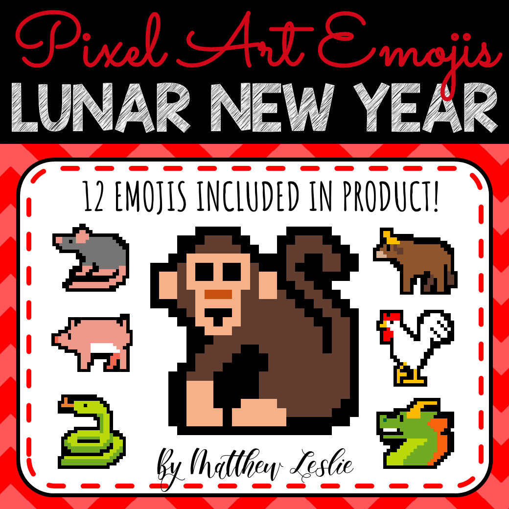 Pixel Art Emojis: Lunar New Year