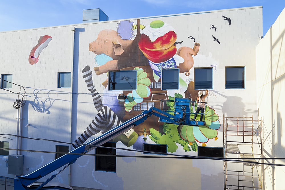mural work-in-progress , Image: Joshua McDevitt, 2015.