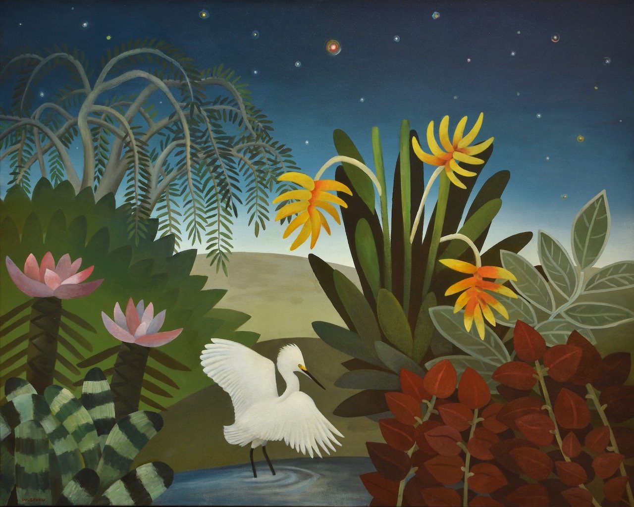 Wilfred Spoon, Egret And Mars, 60 x 48, oil on canvas, $12,500.jpeg
