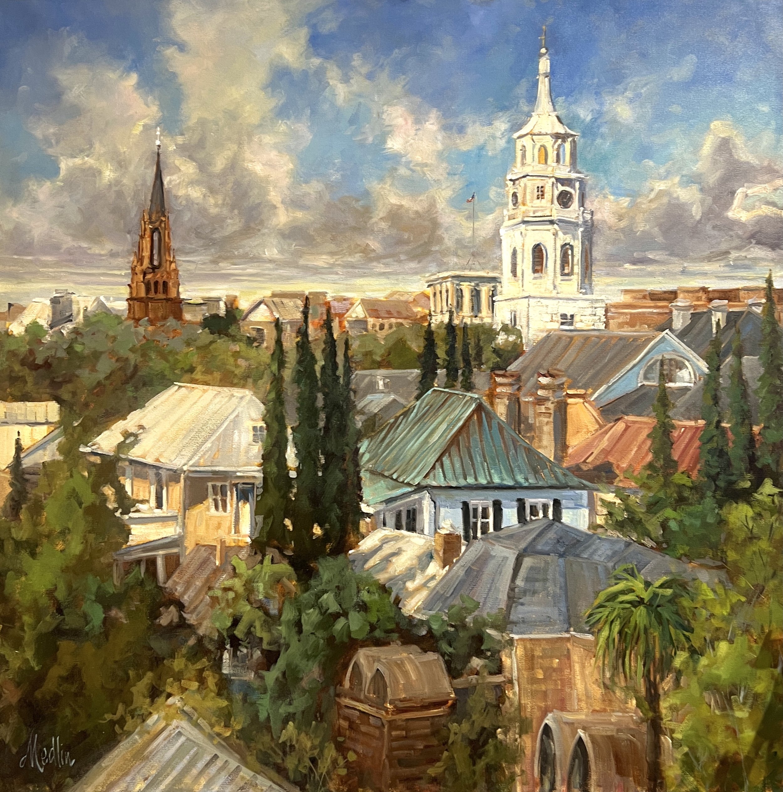Tammy Medlin, Holy City View, 36x36, oil on gallery wrapped canvas, $3,200.jpg