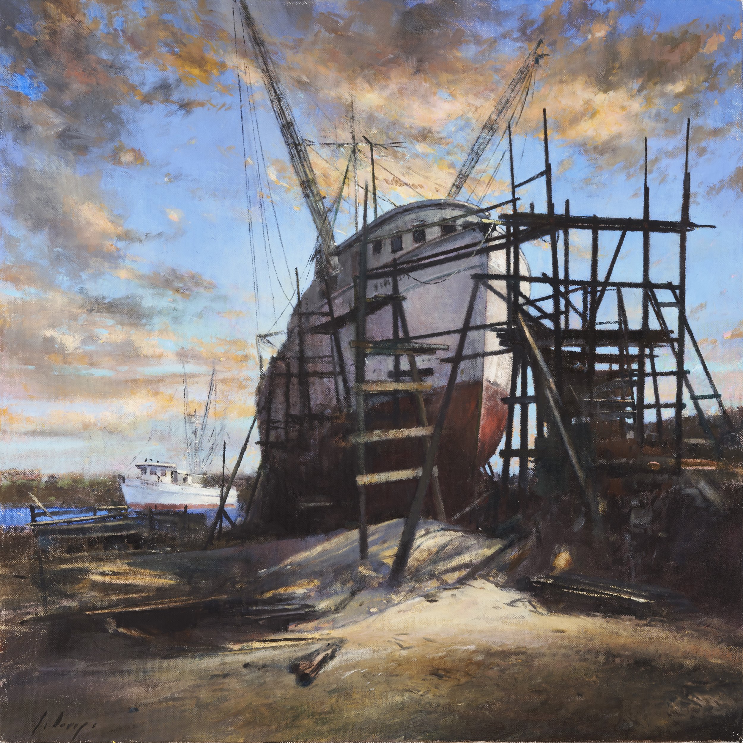 Julyan Davis Dry Dock 24x24 Oil on canvas.jpg