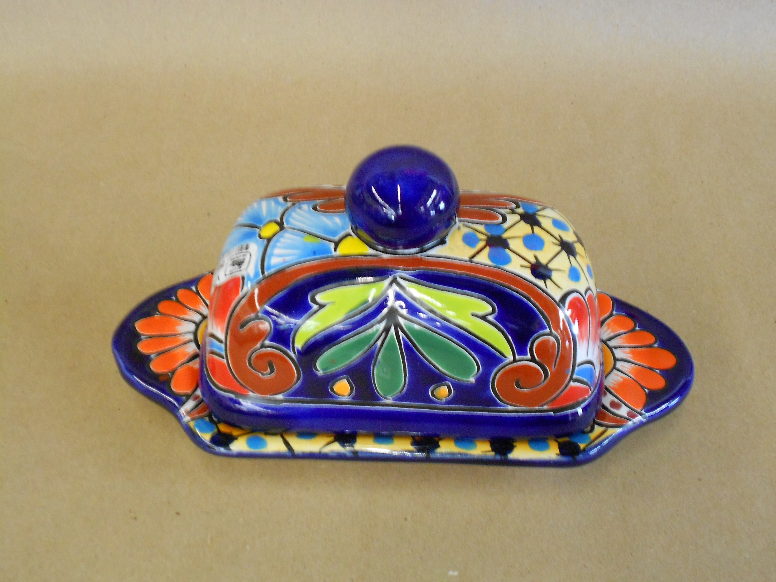 Gall&Zick Butter Dish Ceramic Colourful Hand-Painted 