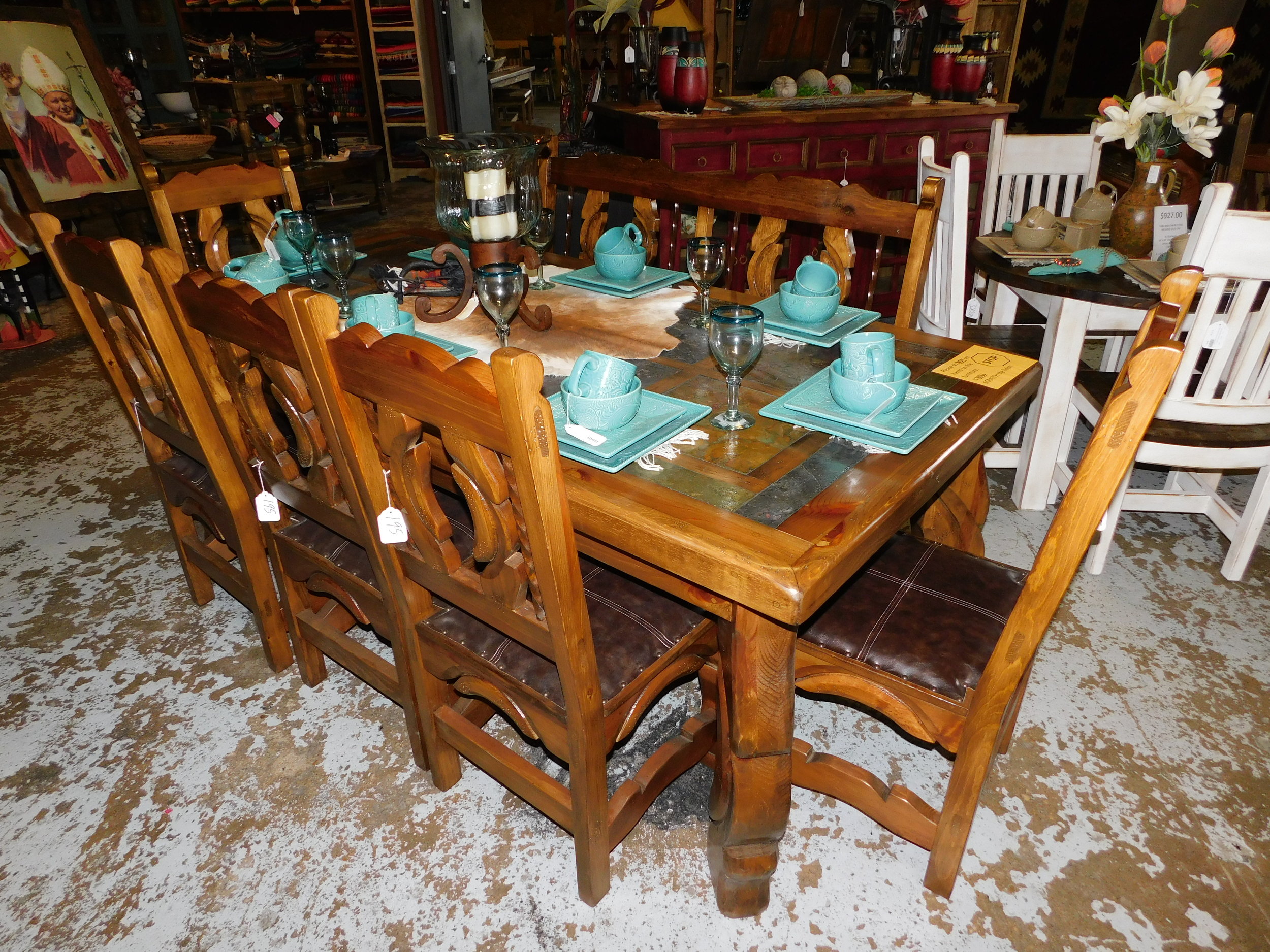 Slate Tile Top Dining Table Casa Decor, Tile Kitchen Table And Chairs