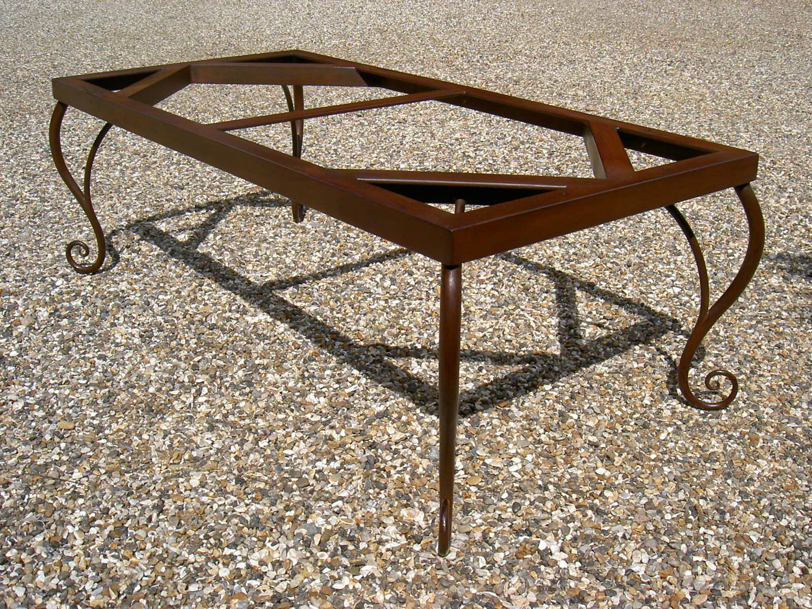 Table base - rusted and waxed mild steel