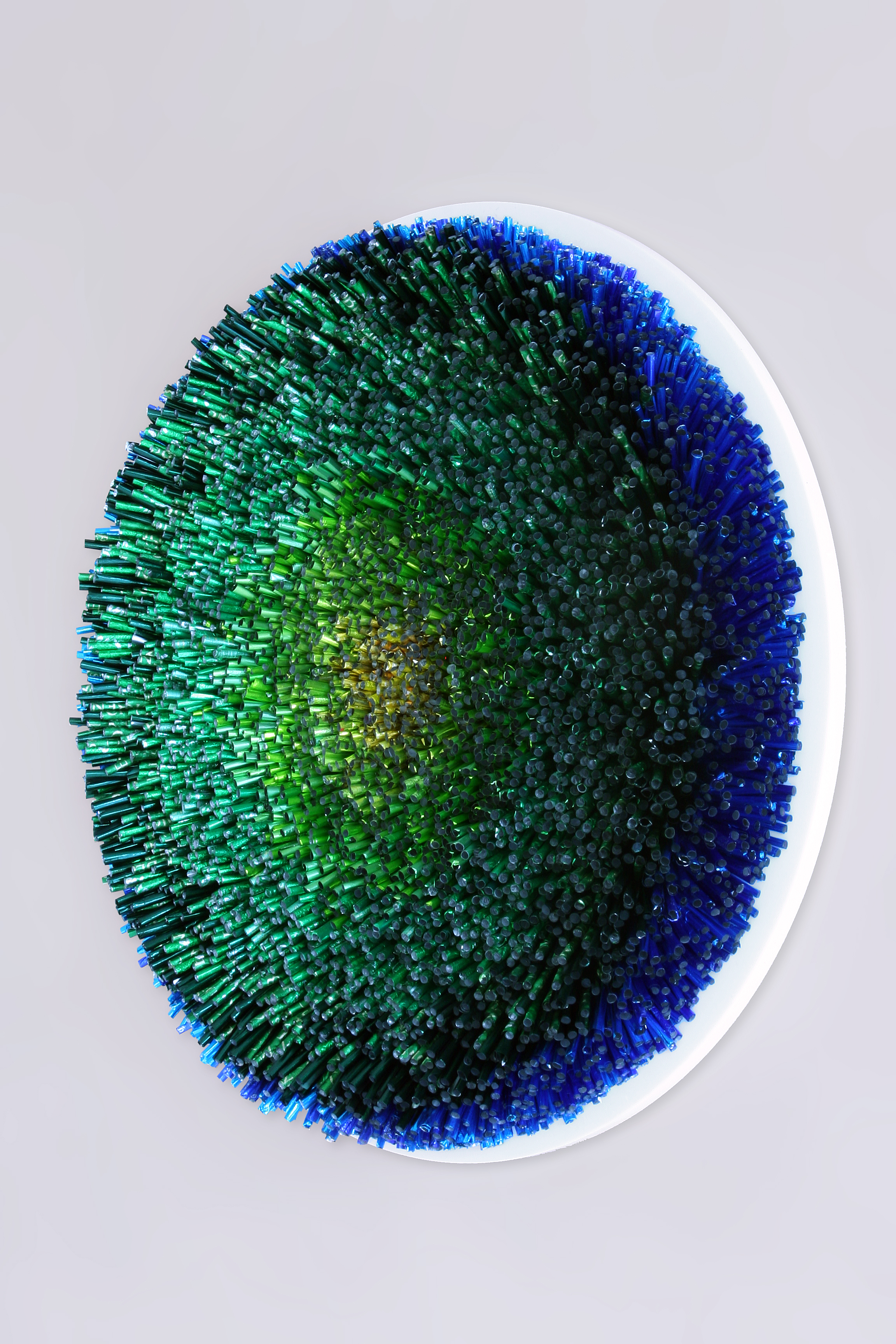 'Green Surf' by Joanne Tinker - SOLD 40cm (diameter) x 7cm Recycled chocolate foils £3000